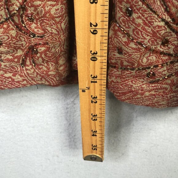 Sterling Styles Jacket Womens Medium Rust Wool Paisley Beaded Embroidered Tunic - Picture 4 of 16